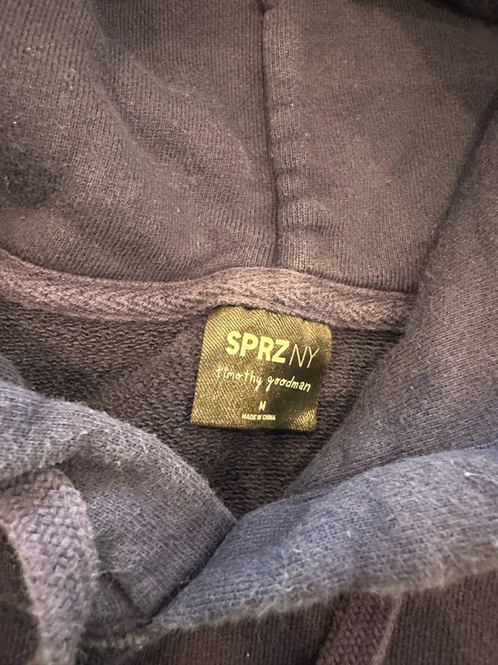 Uniqlo Navy Zip-Up Hoodie with Embroidered Fries Patch